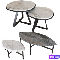 Set coffee table 003. BOOK ONE &amp; TWO. Meridiani JUDD 3D Model Vray, Corona