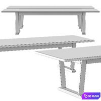 Maxalto InToto Dining Table 3D Model Vray, Corona