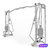 Gym Equipment - Cable Cross Over 3D Model Vray