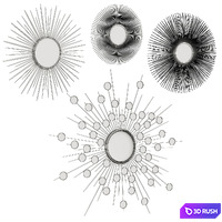 Eichholtz mirrors Reflections, Solaris, Helios 3D Model Vray, Corona