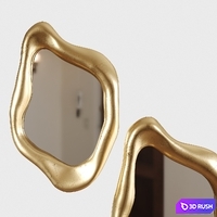 Mirror Hologram Gold Kare 3D Model Corona