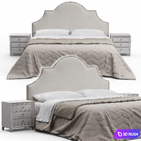 Sedgefield King Upholstered Bed 3D Model Vray