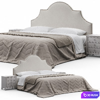 Sedgefield King Upholstered Bed 3D Model Vray