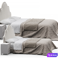 Sedgefield King Upholstered Bed 3D Model Vray
