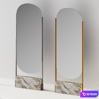 Marble Base Free Standing Mirror by Brett Beldock 3D Model Vray, Corona