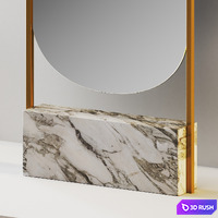 Marble Base Free Standing Mirror by Brett Beldock 3D Model Vray, Corona