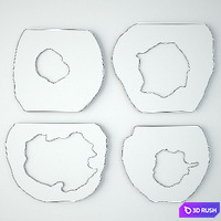 Organic Monkey Pod Mirrors 3 3D Model Vray