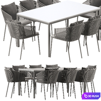 CANE-LINE | MOMENTS dining table 3D Model Corona