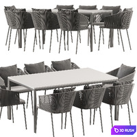 CANE-LINE | MOMENTS dining table 3D Model Corona