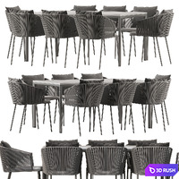 CANE-LINE | MOMENTS dining table 3D Model Corona