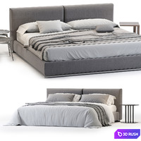 Flexform Asolo Bed 3D Model Vray, Corona