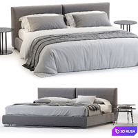 Flexform Asolo Bed 3D Model Vray, Corona