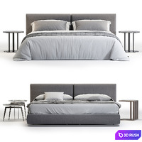Flexform Asolo Bed 3D Model Vray, Corona
