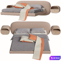 Soaring bed, bedside table ABBA 3D Model Corona