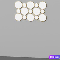 Circles Mirror by Gallery Direct 3D Model Vray, Corona