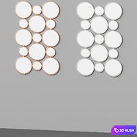 Circles Mirror by Gallery Direct 3D Model Vray, Corona