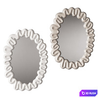 360 sculptural organic Trouva Dribble Mirror White by &amp;klevering 3D Model Vray, Corona