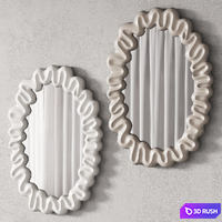 360 sculptural organic Trouva Dribble Mirror White by &amp;klevering 3D Model Vray, Corona