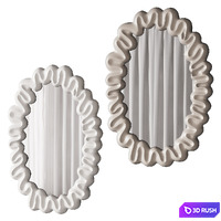 360 sculptural organic Trouva Dribble Mirror White by &amp;klevering 3D Model Vray, Corona