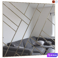 Mirror panel 3D Model Vray, Corona