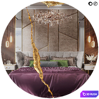 Lumiere Round II Mirror 3D Model Vray, Corona