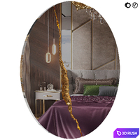 Lumiere Round II Mirror 3D Model Vray, Corona