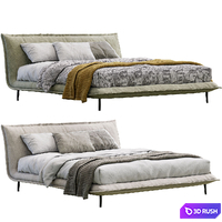 Fluff Bed By Calligaris 3D Model Corona