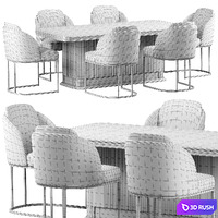 STYLE DINING TABLE and Chair by atmacha 3D Model Corona