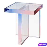Block Table and Purple Acrylic Coffee Table 3D Model Corona