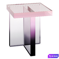 Block Table and Purple Acrylic Coffee Table 3D Model Corona