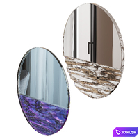 Set of mirrors and panels Orizon 3D Model Vray, Corona
