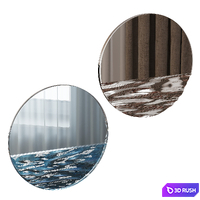 Set of mirrors and panels Orizon 3D Model Vray, Corona