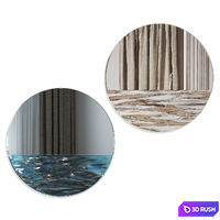 Set of mirrors and panels Orizon 3D Model Vray, Corona
