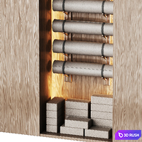 Yoga and pilates studio closet with equipment 1 3D Model Vray, Corona