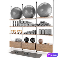 Home Gym Decoration Set 60 3D Model Vray