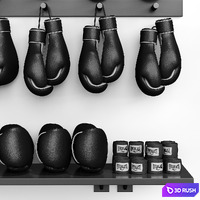 Boxing Sports Set for gym 3D Model Vray, Corona