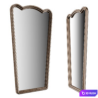 Branci Black Aluminum Full-Length Floor Mirror CB2 3D Model Vray, Corona