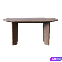 Oval Wood Dining Table 3D Model Corona