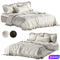 Bed linen with ruffles 3D Model Corona