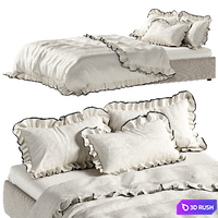 Bed linen with ruffles 3D Model Corona