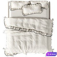 Bed linen with ruffles 3D Model Corona
