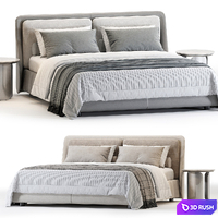 Ditreitalia Bend Bed 3D Model Vray, Corona