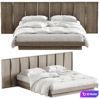 Double bed 01 3D Model Vray, Corona