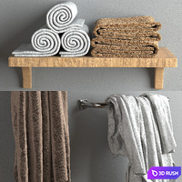 Bathrobes and towels 3D Model Vray