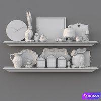 Kitchen set 3 3D Model Vray, Corona