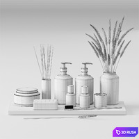 Bathroom accessories set 01 3D Model Vray, Corona