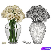 Silver Gold Bathroom Decor 3D Model Vray, Corona