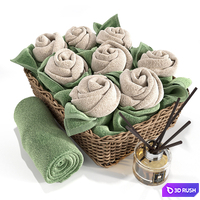 Fluffy bouquet 3D Model Vray, Corona