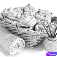 Fluffy bouquet 3D Model Vray, Corona