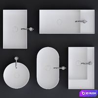 Alice Ceramica Hide Washbasin Set 2 3D Model Vray, Corona
